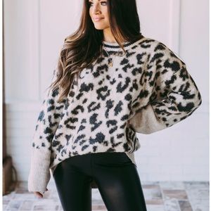 Leopard Print Latte Sweater